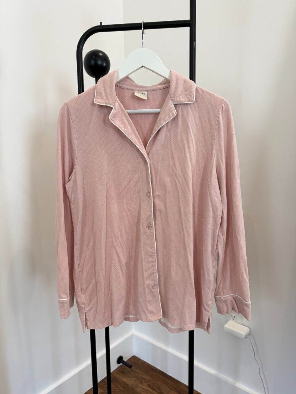Soma Pink Polka Dot Pajama Top – Button-Up Sleep Shirt, Women's S